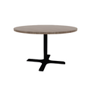 Proof 48" Dia Round Pedestal Cafe Table with Cast Iron X-Base HPL Top