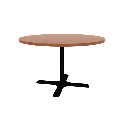 Proof 48" Dia Round Pedestal Cafe Table with Cast Iron X-Base HPL Top