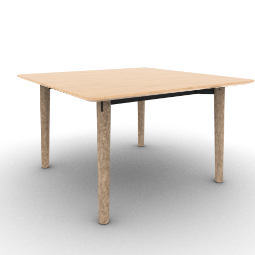 Voodoo 48" Rounded Square Cafe Table HPL Top with Matching 3MM PVC  Knife Edge
