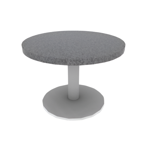 Proof Cast Iron Round Pedestal Table with Round Base HPL Top