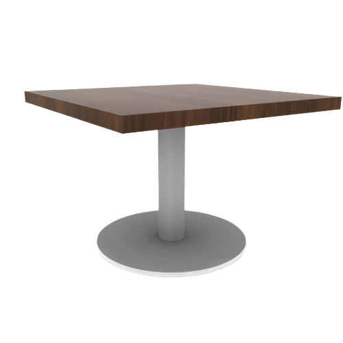 Proof Square Pedestal Table with Round Steel Base HPL Top