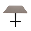 Proof 30" x 42" Rectangle Pedestal Cafe Table with Straight T-Legs Pair HPL Top Knife Edge