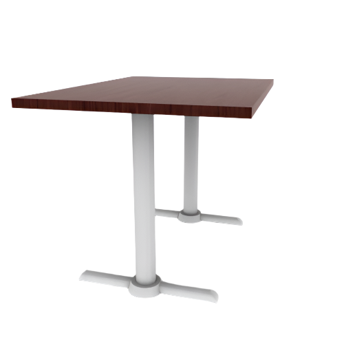 Proof 30" x 42" Rectangle Pedestal Cafe Table with X-Style Base HPL Top Knife Edge