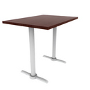 Proof 30" x 42" Rectangle Pedestal Counter Table with Cast Iron X-Style Base HPL Top