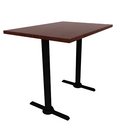 Proof 30" x 42" Rectangle Pedestal Counter Table with Cast Iron X-Style Base HPL Top