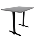 Proof 30" x 42" Rectangle Pedestal Counter Table with Cast Iron X-Style Base HPL Top