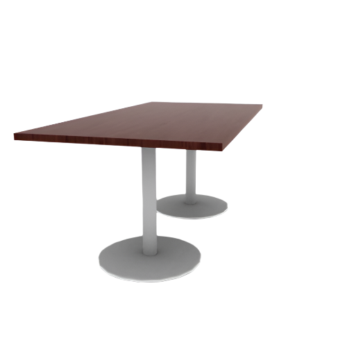 Proof 36" x 72" Rectangle Pedestal Cafe Table with Round Base Pair HPL Top