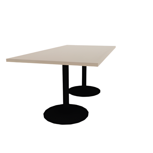 Proof 36" x 72" Rectangle Pedestal Cafe Table with Round Base Pair HPL Top