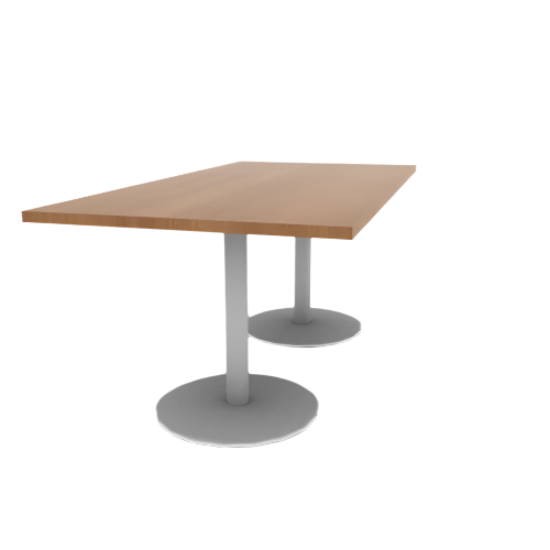 Proof 36" x 72" Rectangle Pedestal Cafe Table with Round Base Pair HPL Top