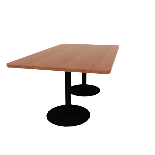 Proof 42" x 72" Rectangle Pedestal Cafe Table with Round Base Pair HPL Top