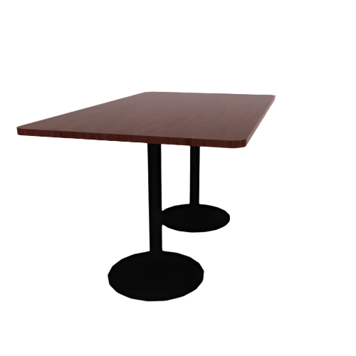 Proof 42" x 72" Rectangle Pedestal Counter Table with Round Base Pair HPL Top