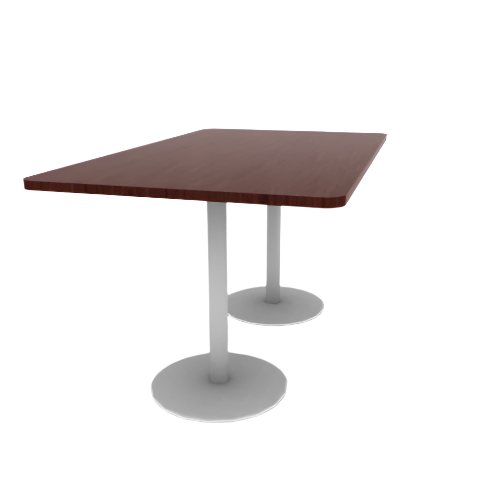 Proof 42" x 72" Rectangle Pedestal Counter Table with Round Base Pair HPL Top