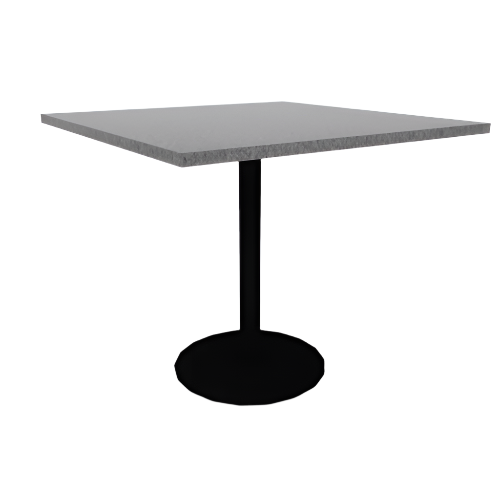 Proof 42" Square Pedestal Cafe Table with Round Base HPL Top