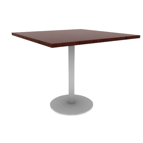 Proof 42" Square Pedestal Cafe Table with Round Base HPL Top