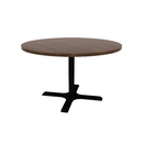 Proof 48" Dia Round Pedestal Cafe Table with Cast Iron X-Base HPL Top