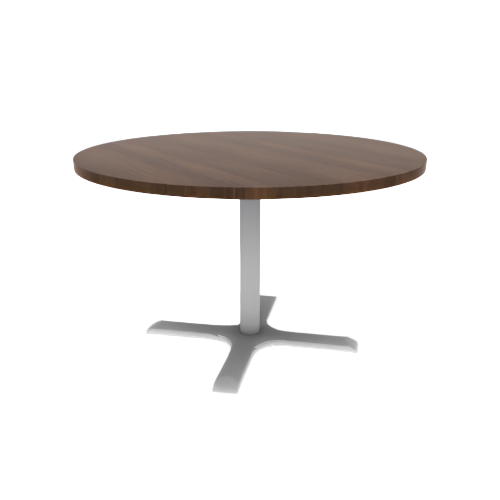 Proof 48" Dia Round Pedestal Cafe Table with Cast Iron X-Base HPL Top