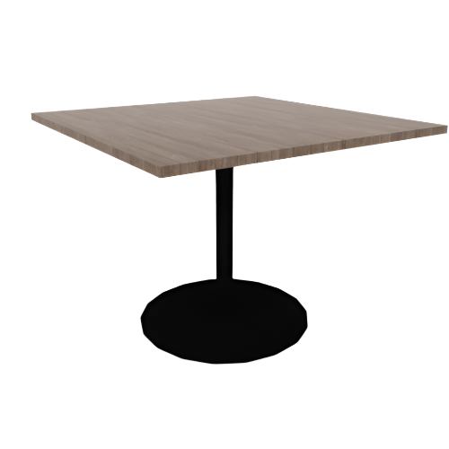 Proof 48" Square Pedestal Cafe Table with Cast Iron Round Base HPL Top