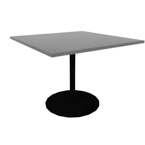 Proof 48" Square Pedestal Cafe Table with Cast Iron Round Base HPL Top