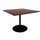 Proof 48" Square Pedestal Cafe Table with Cast Iron Round Base HPL Top