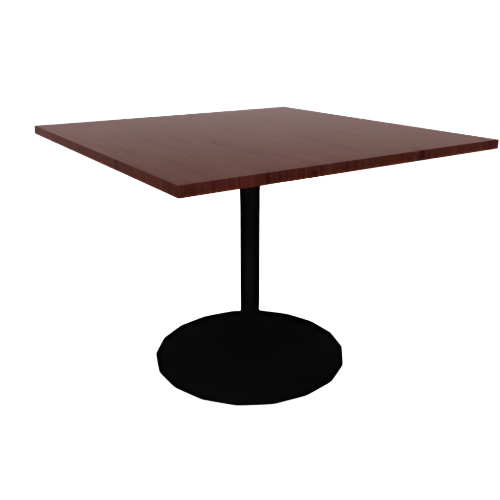 Proof 48" Square Pedestal Cafe Table with Cast Iron Round Base HPL Top