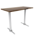 Proof 24" x 48" Rectangle Pedestal Counter Table with Straight T-Legs Pair Solid Wood Top