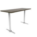 Proof 24" x 60" Rectangle Pedestal Counter Table with Straight T-Legs Pair Solid Wood Top