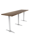 Proof 24" x 84" Rectangle Pedestal Counter Table with Straight T-Legs Set of 3 Solid Wood Top