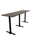Proof 24" x 84" Rectangle Pedestal Counter Table with Straight T-Legs Set of 3 Solid Wood Top