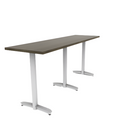 Proof 24" x 84" Rectangle Pedestal Counter Table with Arched T-Legs Set of 3 Solid Wood Top