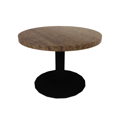 Proof Round Pedestal Table with Cast Iron Round Base Solid Wood Top