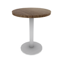 Proof 24" Dia Round Pedestal Cafe Table with Round Base Solid Wood Top
