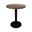 Proof 24" Dia Round Pedestal Cafe Table with Round Base Solid Wood Top