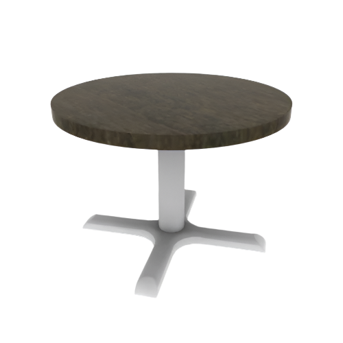 Proof Round Pedestal Table with Cast Iron X-Base Solid Wood Top