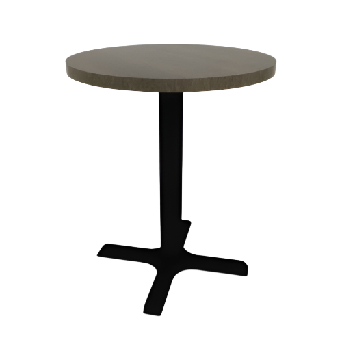 Proof 24" Dia Round Pedestal Cafe Table with X-Base Solid Wood Top