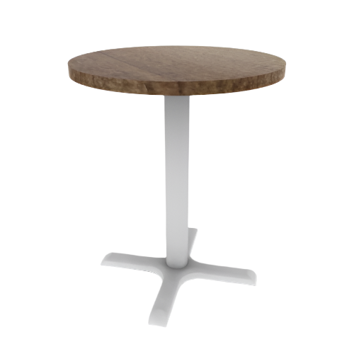 Proof 24" Dia Round Pedestal Cafe Table with X-Base Solid Wood Top