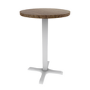 Proof 24" Round Pedestal Counter Table with X-Base Solid Wood Top