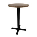Proof 24" Round Pedestal Counter Table with X-Base Solid Wood Top