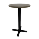 Proof 24" Round Pedestal Counter Table with X-Base Solid Wood Top