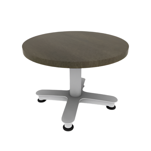 Proof Round Pedestal Table with Cast Iron Arched Base Solid Wood Top