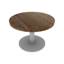 Proof Round Pedestal Table with Round Steel Base Solid Wood Top