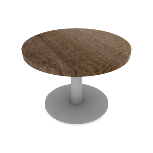 Proof Round Pedestal Table with Round Steel Base Solid Wood Top