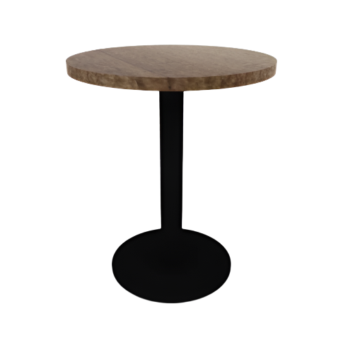 Proof 24" Dia Round Pedestal Cafe Table with Round Steel Base Solid Wood Top