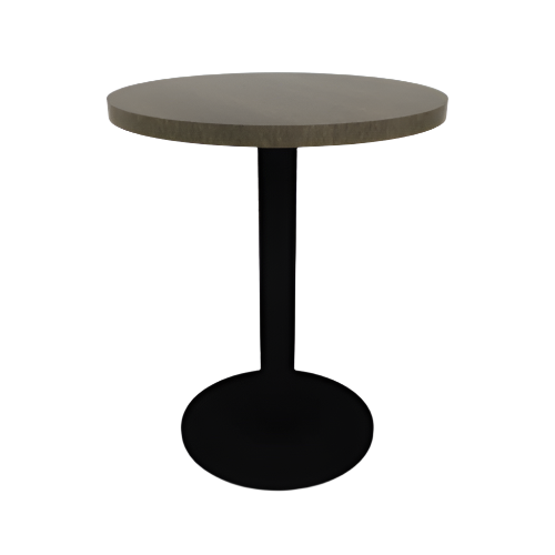 Proof 24" Dia Round Pedestal Cafe Table with Round Steel Base Solid Wood Top