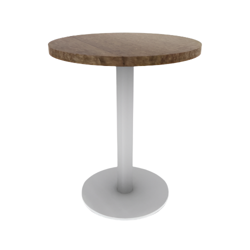 Proof 24" Dia Round Pedestal Cafe Table with Round Steel Base Solid Wood Top