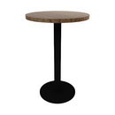 Proof 24" Round Pedestal Counter Table with Round Steel Base Solid Wood Top