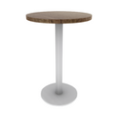 Proof 24" Round Pedestal Counter Table with Round Steel Base Solid Wood Top