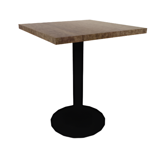 Proof 24" Square Pedestal Cafe Table with Cast Iron Round Base Solid Wood Top