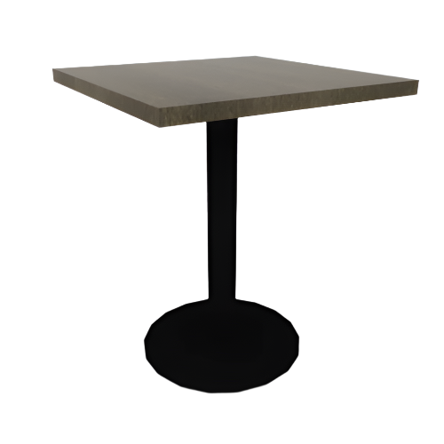 Proof 24" Square Pedestal Cafe Table with Cast Iron Round Base Solid Wood Top