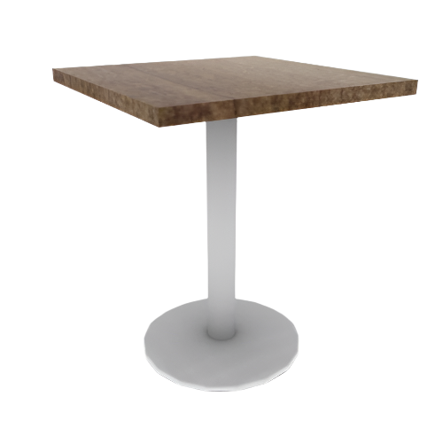 Proof 24" Square Pedestal Cafe Table with Cast Iron Round Base Solid Wood Top