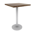 Proof 24" Square Pedestal Counter Table with Round Base Solid Wood Top